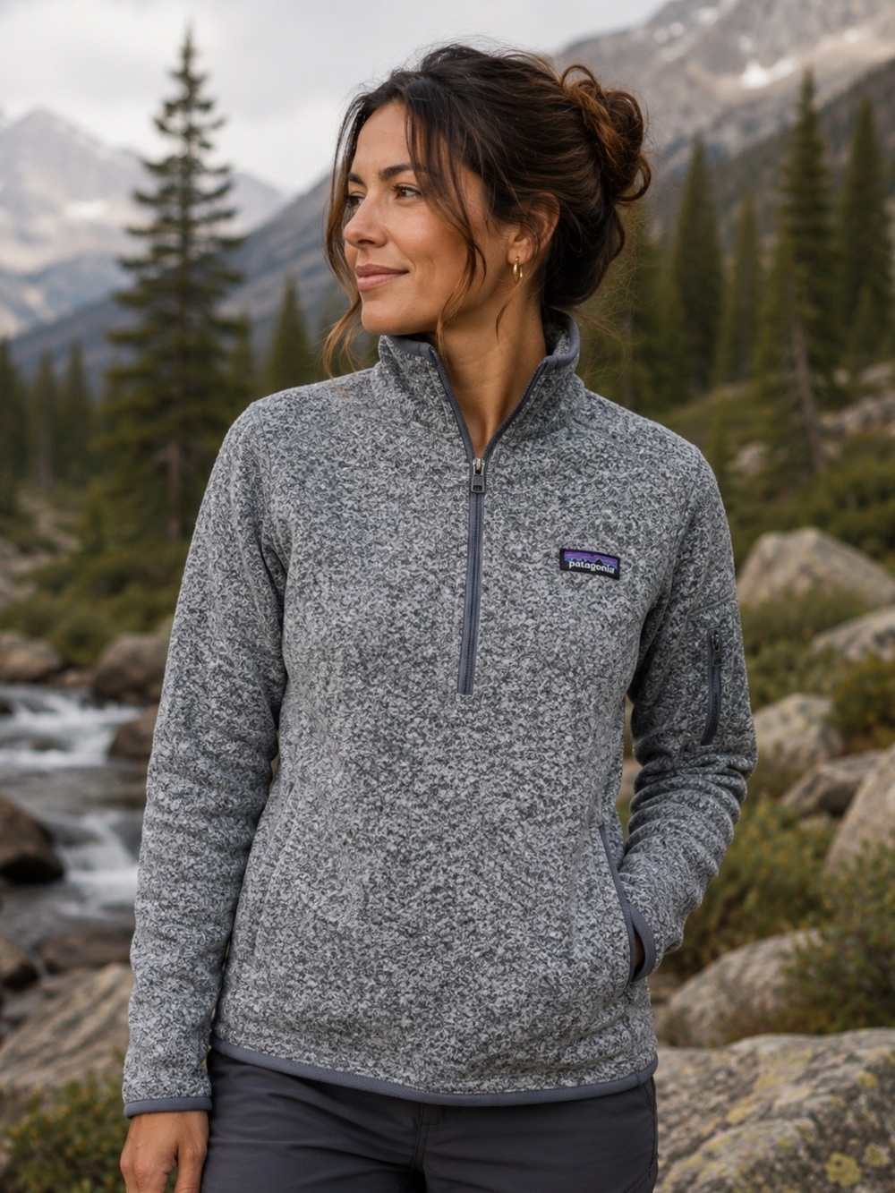 Patagonia sz XS Better Sweater heathered grey 1/4 zip great pre owned condition